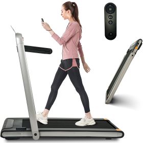 2 in 1 Under Desk Treadmill, 2.5HP Folding Electric Treadmill Walking Jogging Machine for Home Office with Remote Control