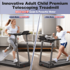 Treadmill with Desk Workstation & Adjustable Height, 300 LBS Weight Capacity, Folding Treadmill with Bluetooth Speaker