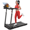 Treadmill with Desk Workstation & Adjustable Height, 300 LBS Weight Capacity, Folding Treadmill with Bluetooth Speaker