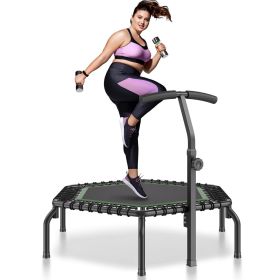 VEVOR 54.5" Mini Fitness Trampoline Adults Indoor Exercise Rebounder with Handle