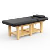 80 Inches Wide Six legs - Quality Leather Beauty Spa Furniture Massage Table Bed Wooden Facial Bed Wooden Beauty Bed - Black