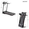 Folding Treadmill with Incline 2.5HP 12KM/H Electric Treadmill for Home Foldable; Bluetooth Music Cup Holder Heart Rate Sensor Walking Running Machine