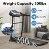 Folding Treadmill Electric Running Machine 2.5HP Motor 300LBS Weight Capacity Walking Jogging Machine with 3 Level Incline 12 Preset Programs for Home