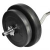 Curl Bar with Weights 66.1 lb