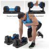 Adjustable Dumbbell - 55lb x2 Dumbbell Set of 2 with Anti-Slip Handle, Fast Adjust Weight by Turning Handle with Tray