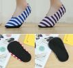 4 Pairs Slipper Socks Non-skid Breathable Stripe Cloth Floor Socks for Spring Summer