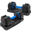 Adjustable Dumbbell - 55lb x2 Dumbbell Set of 2 with Anti-Slip Handle, Fast Adjust Weight by Turning Handle with Tray