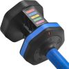 Adjustable Dumbbell - 55lb Single Dumbbell with Anti-Slip Handle, Fast Adjust Weight by Turning Handle with Tray