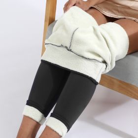 Winter Leggings Warm Thick High Stretch Lamb Cashmere Leggins Skinny Fitness Woman Pants (Option: Grey-XL)