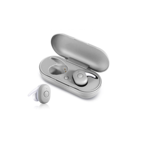 Twin Bluetooth Earpods With Chargeable Box (Color: Gray)