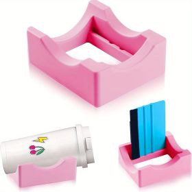 Silicone Cup Cradle For Tumblers With Built-in Slot; Anti-Slip Water Cup Holder For Tumblers/Coffee Cups/Glass/water Bottles/Cans (Color: Pink)