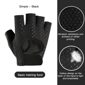 Breathable Fitness Gloves Gym Weightlifting Yoga Bodybuilding Training Sports Thin Non-slip Half Finger Cycling Gloves Equipment (Color: Black L3, Ships From: China)