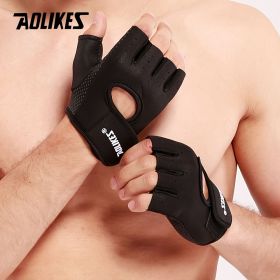 Aolikes 1pair Unisex Fitness Workout Gloves For Weightlifting Cycling Exercise Training Pull Ups Fitness Climbing And Rowing (Color: Blue, size: S)