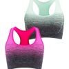 1pc/2pcs/3pcsMedium Support Two Tone Racer Back Sports Bra, Fitness Workout Running Yoga Bra