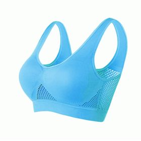 Women Yoga Underwear Padded Crop Tops Underwear Gym Top Yoga Sport Bra Breathable Fitness Running Vest Yoga Bras Sports Type (Color: Blue, size: M)