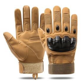 Unisex Airsoft Sports Gloves with Touchscreen Fingertip Capability (Color: Tan, size: M)