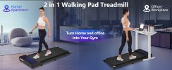 NEW RELEASE 8.10 Walking Pad Under Desk Treadmill for Home Office -2.5HP Walking Treadmill 0.6-4MPH 300LBS Capacity Treadmill for Walking Running Remo